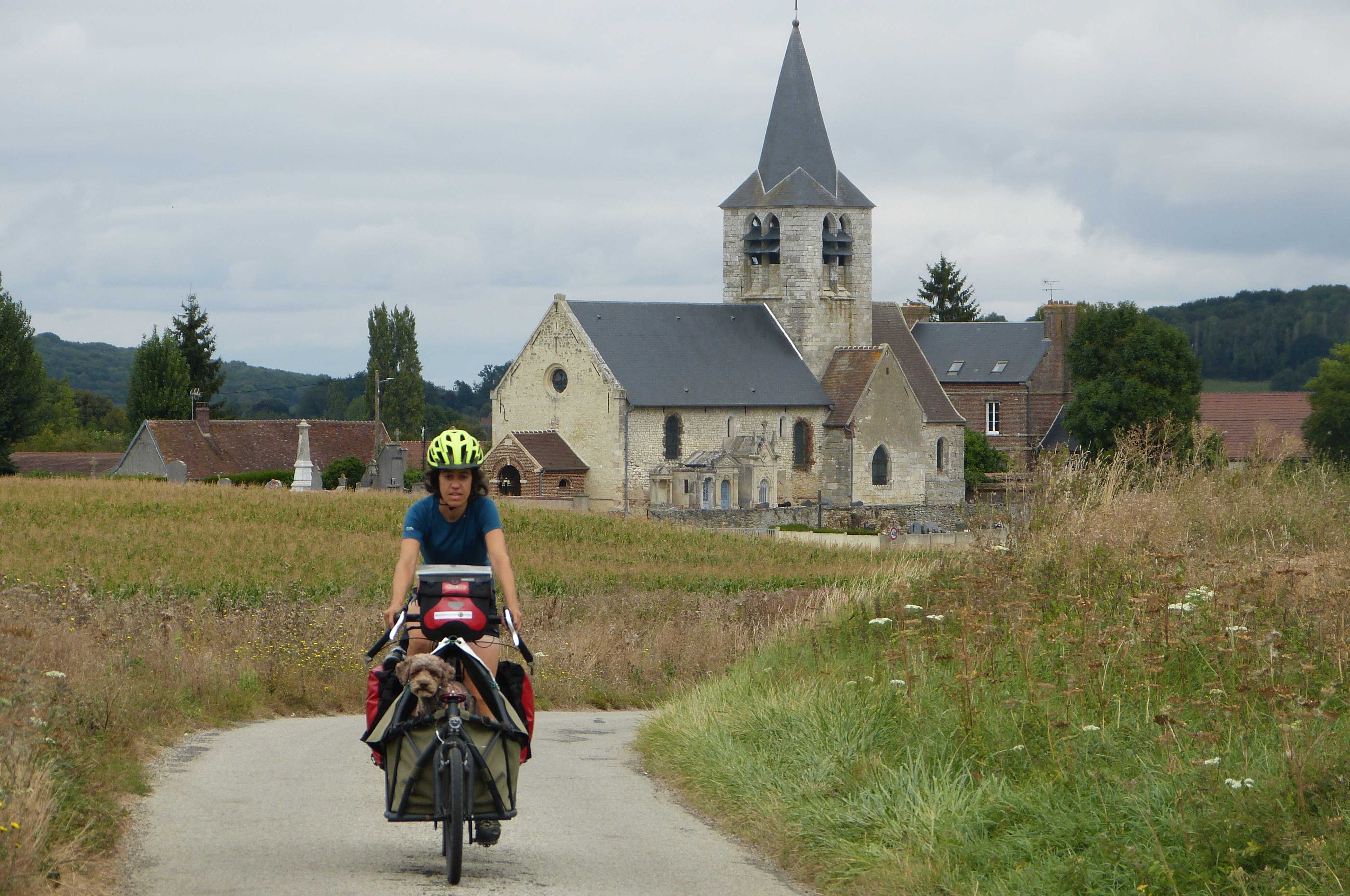 I finally experience carrying the fat dog through some peaceful Normandy countryside