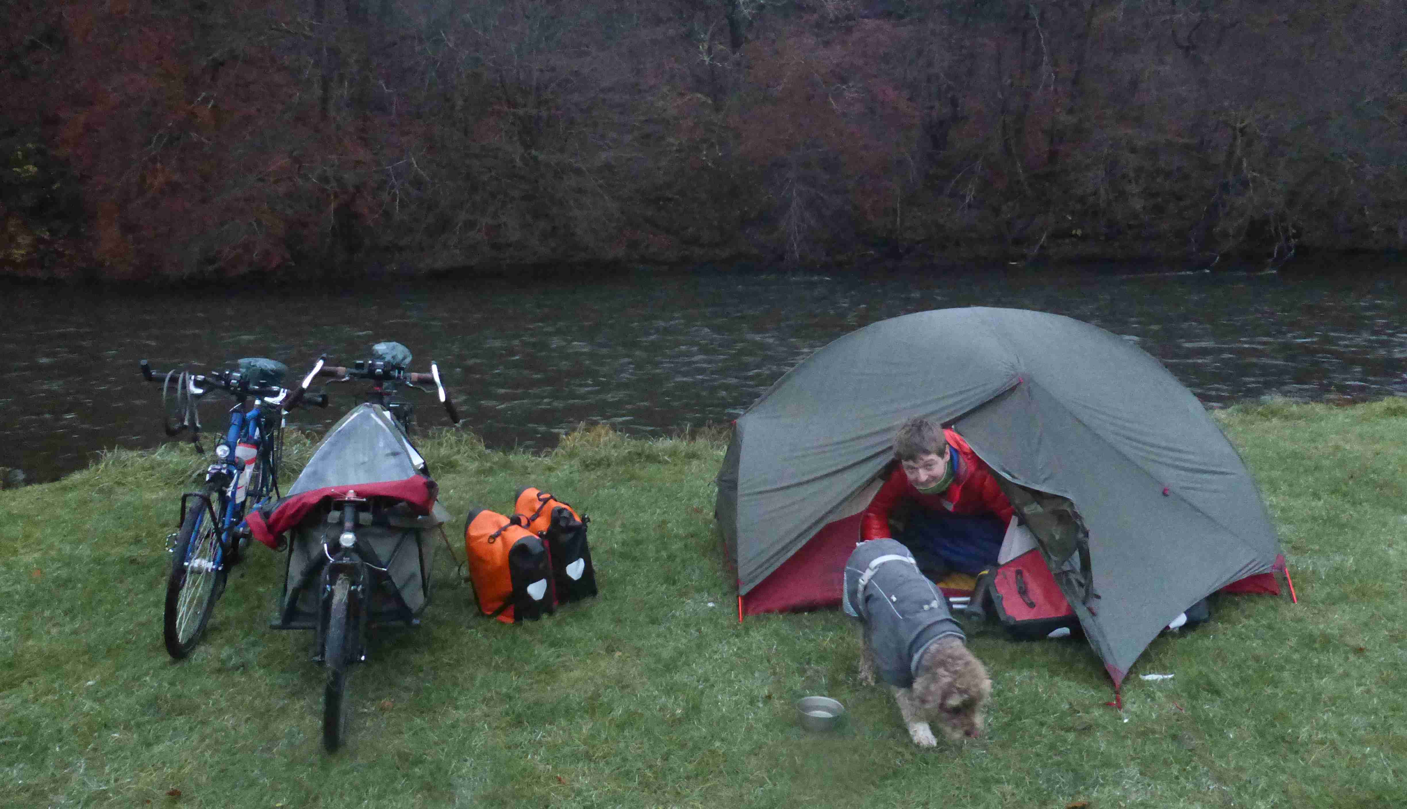 Our first morning in Belgium, under the rain