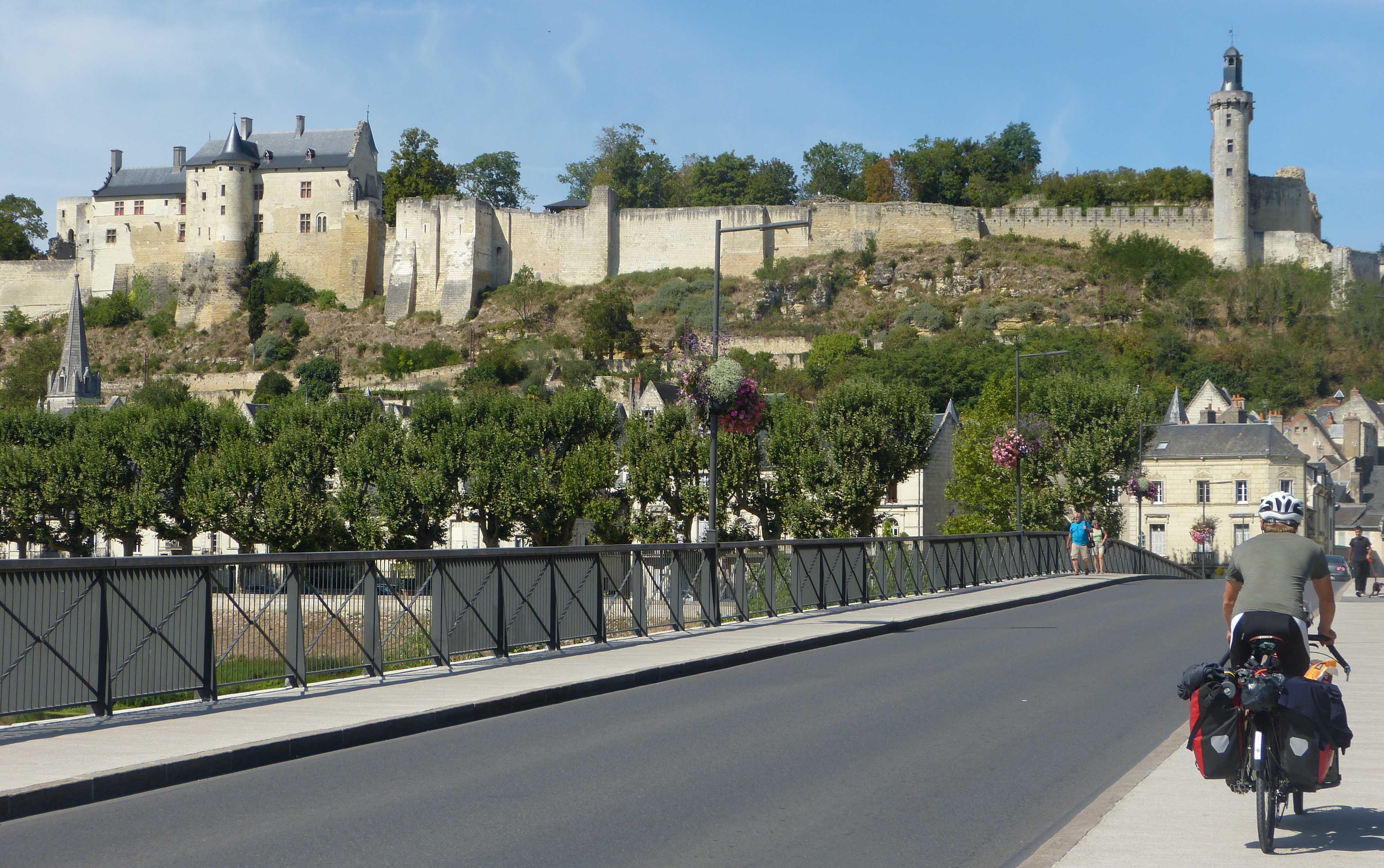 The castle of Chinon, from the bridge over the river Vienne