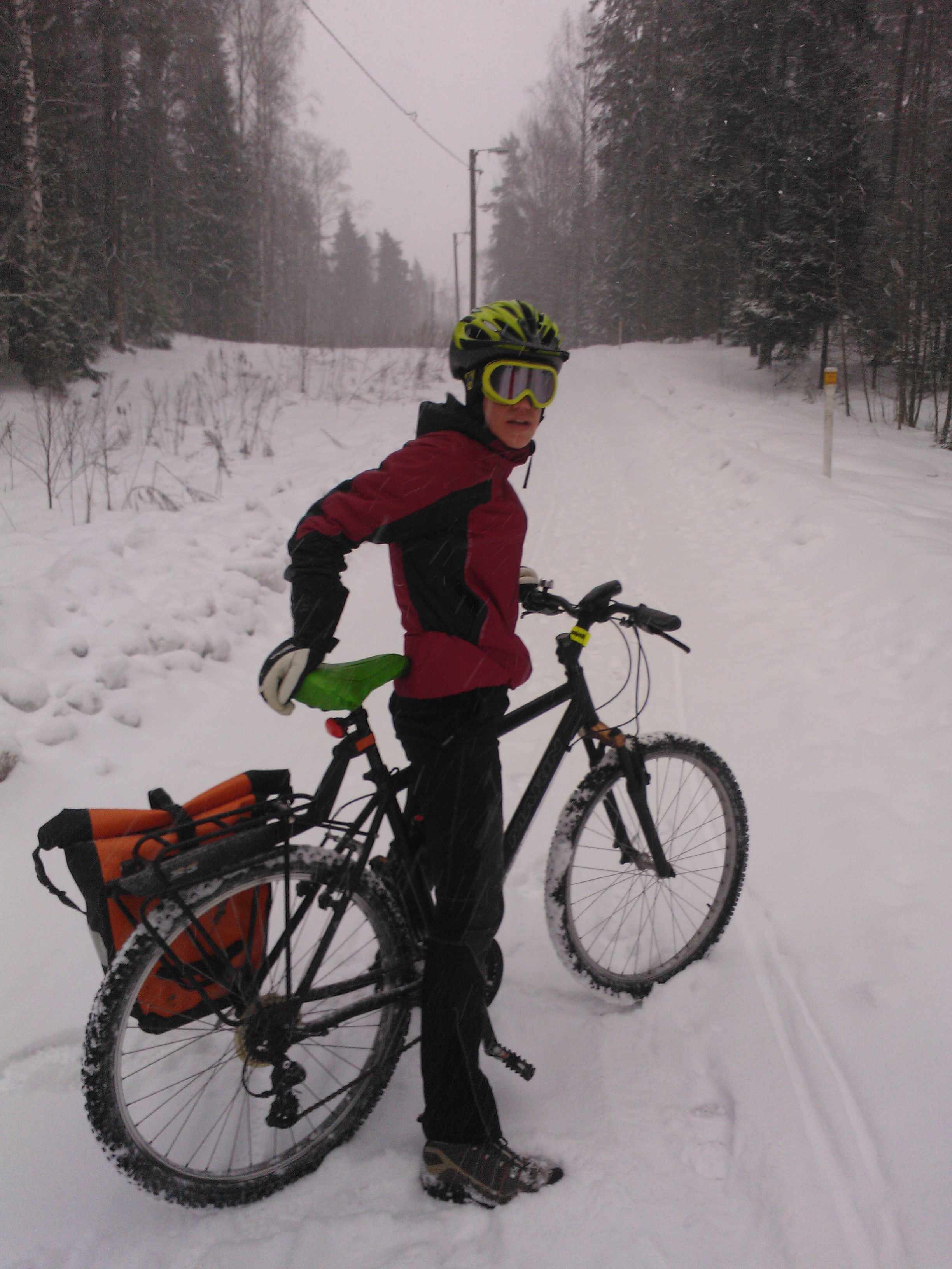 This is me cycling to work in Finland in -23 °C, back in January 2012