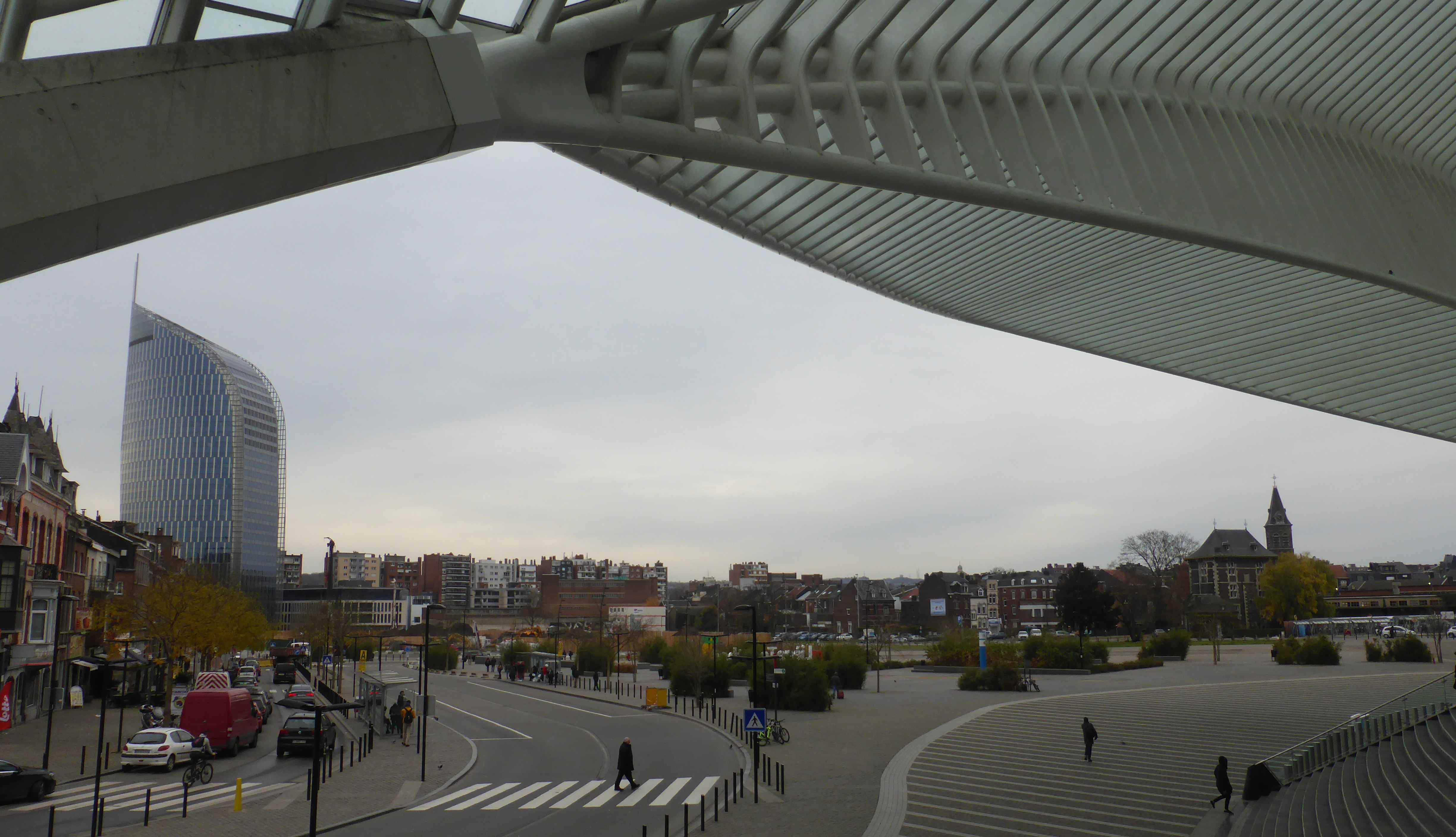 View from the main entrance of the Liège-Guillemins train station